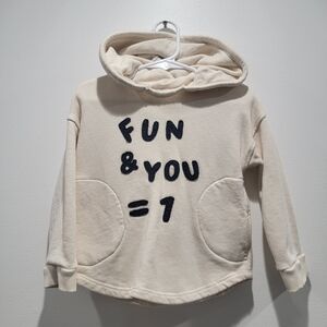 Zara Kids Cream Hoodie with Fun & You Design Sz 18-24M